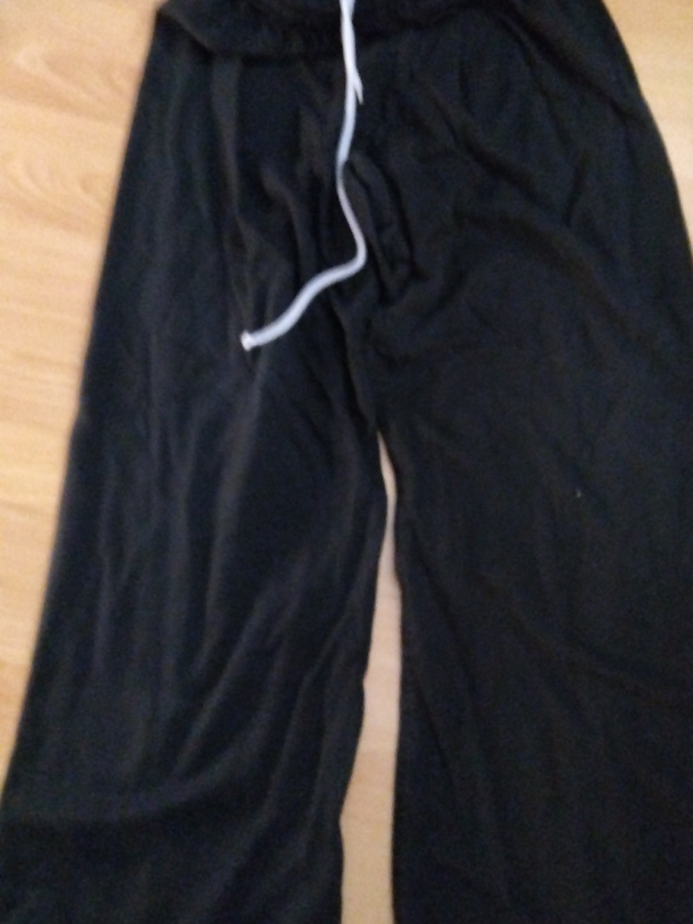 Karate Pants, Unisex Wide Leg Black Lounge Pants with Drawstring